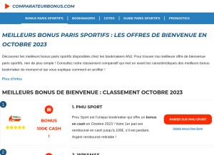 How comparateurbonus.com looks like on a tablet such as an iPad.