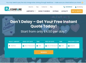 How compareyourparkingdeals.co.uk looks like on a tablet such as an iPad.