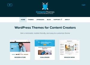 How competethemes.com looks like on a tablet such as an iPad.