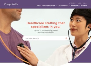 How comphealth.com looks like on a tablet such as an iPad.