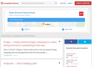 How complaintsboard.com looks like on a tablet such as an iPad.