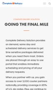 How completedeliverysolution.com looks like on a mobile device such as an iPhone.