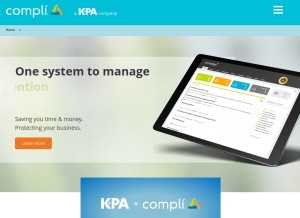 How compli.com looks like on a tablet such as an iPad.