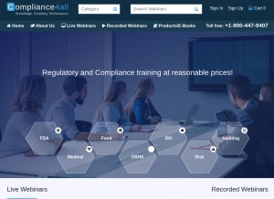 How compliance4all.com looks like on a tablet such as an iPad.