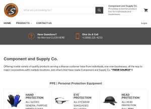 How componentandsupply.com looks like on a tablet such as an iPad.