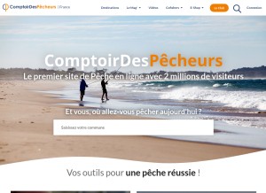 How comptoirdespecheurs.com looks like on a tablet such as an iPad.