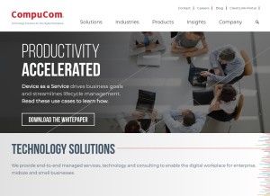 How compucom.com looks like on a tablet such as an iPad.
