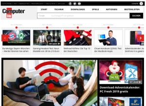 How computerbild.de looks like on a tablet such as an iPad.