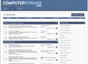How computerforums.org looks like on a tablet such as an iPad.