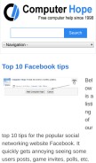 How computerhope.com looks like on a mobile device such as an iPhone.