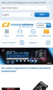 How computeruniverse.net looks like on a mobile device such as an iPhone.
