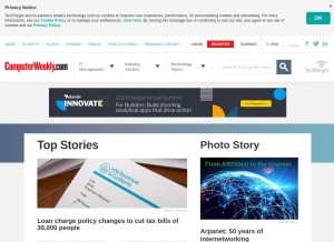 How computerweekly.com looks like on a tablet such as an iPad.
