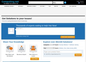 How computing.net looks like on a tablet such as an iPad.
