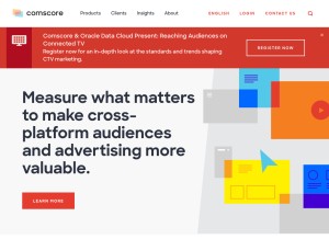 How comscore.com looks like on a tablet such as an iPad.