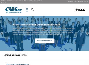 How comsoc.org looks like on a tablet such as an iPad.