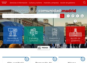 How comunidad.madrid looks like on a tablet such as an iPad.
