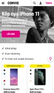 How comviq.se looks like on a mobile device such as an iPhone.