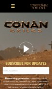 How conanexiles.com looks like on a mobile device such as an iPhone.