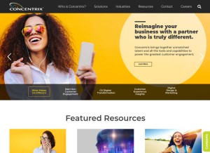 How concentrix.com looks like on a tablet such as an iPad.