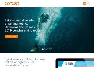 How concep.com looks like on a tablet such as an iPad.