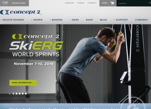 How concept2.com looks like on a tablet such as an iPad.