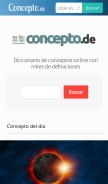 How concepto.de looks like on a mobile device such as an iPhone.