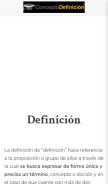 How conceptodefinicion.de looks like on a mobile device such as an iPhone.