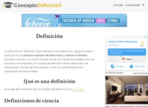 How conceptodefinicion.de looks like on a tablet such as an iPad.