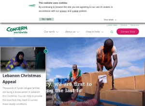 How concern.net looks like on a tablet such as an iPad.