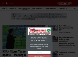 How conchovalleyhomepage.com looks like on a tablet such as an iPad.