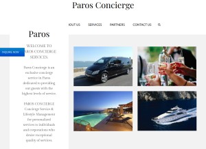 How conciergeparos.com looks like on a tablet such as an iPad.