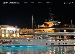 How conciergesyros.com looks like on a tablet such as an iPad.