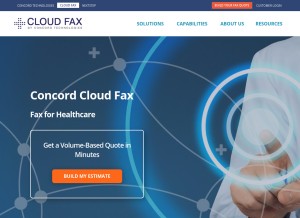How concordfax.com looks like on a tablet such as an iPad.