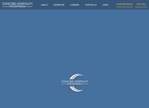 How concordhotels.com looks like on a tablet such as an iPad.