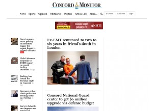 How concordmonitor.com looks like on a tablet such as an iPad.
