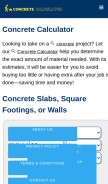 How concrete-calculator.org looks like on a mobile device such as an iPhone.