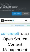 How concrete5.org looks like on a mobile device such as an iPhone.