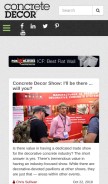 How concretedecor.net looks like on a mobile device such as an iPhone.