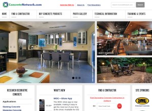 How concretenetwork.com looks like on a tablet such as an iPad.