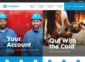 How coned.com looks like on a tablet such as an iPad.