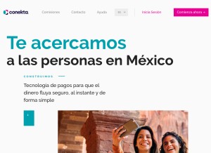 How conekta.io looks like on a tablet such as an iPad.