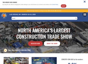 How conexpoconagg.com looks like on a tablet such as an iPad.