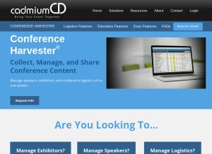 How conferenceharvester.com looks like on a tablet such as an iPad.