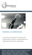 How conferenciasyformacion.com looks like on a mobile device such as an iPhone.