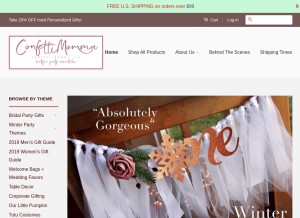 How confettimomma.com looks like on a tablet such as an iPad.