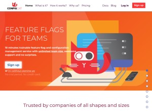 How configcat.com looks like on a tablet such as an iPad.
