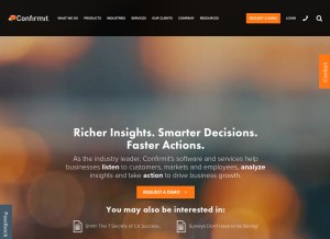 How confirmit.com looks like on a tablet such as an iPad.
