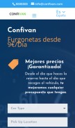How confivan.com looks like on a mobile device such as an iPhone.