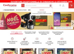How conforama.fr looks like on a tablet such as an iPad.