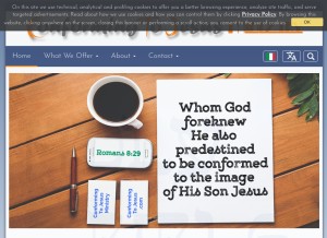 How conformingtojesus.com looks like on a tablet such as an iPad.
